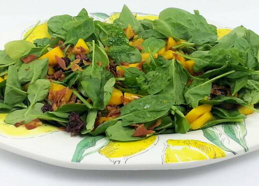 Picture of Grilled Mango Spinach Salad with Cranberries