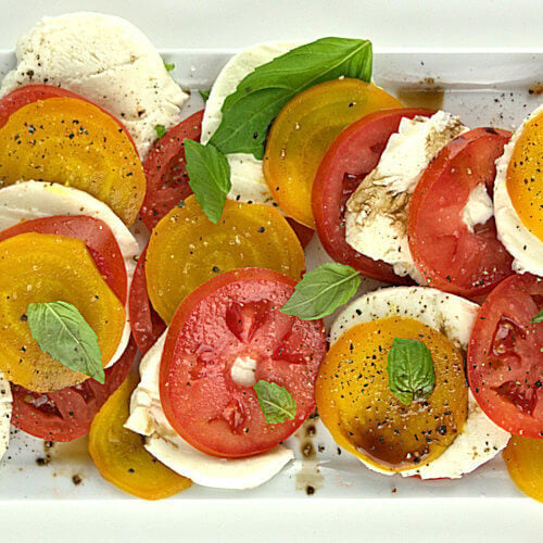 Caprese Salad with Yellow Beets