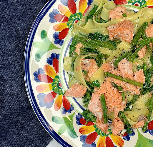 Salmon Asparagus & Spinach Pappardelle