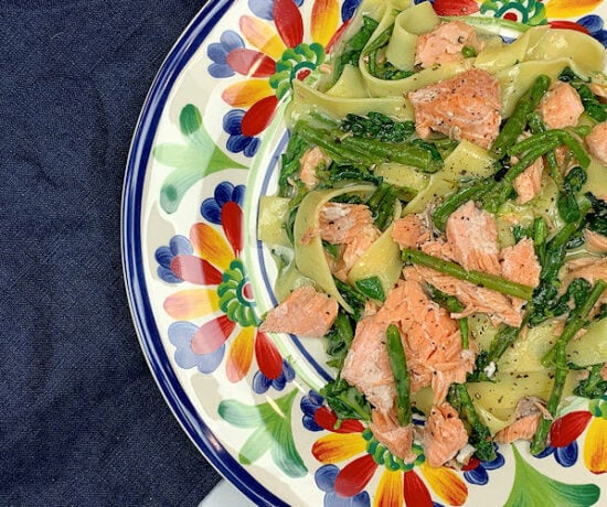 Salmon Asparagus & Spinach Pappardelle