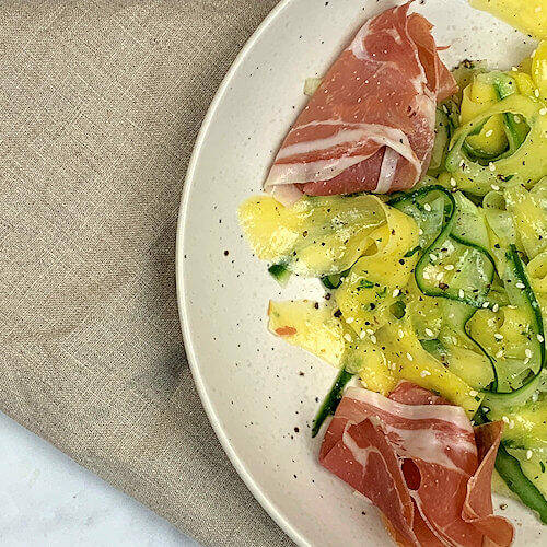 Mango Cucumber Salad with Serrano Ham