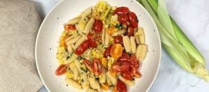 Corn Tomato Pasta with Basil