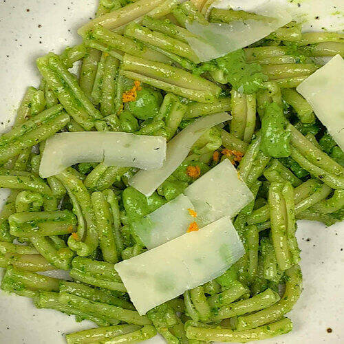 Pasta with Orange Pistachio Pesto