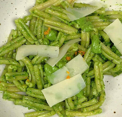 Pasta with Orange Pistachio Pesto