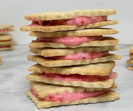 Raspberry Petit Beurre Sandwich Cookies