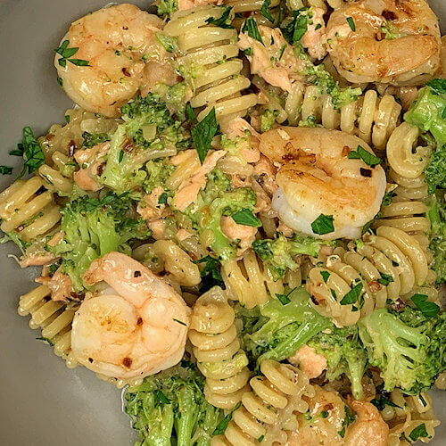 Salmon & Shrimp Pasta