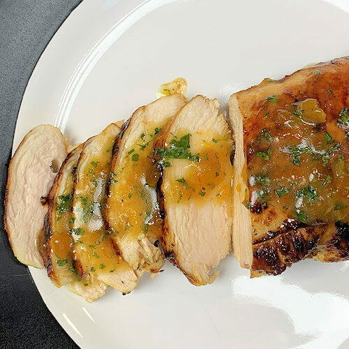 Chicken with Apricot Mint Sauce