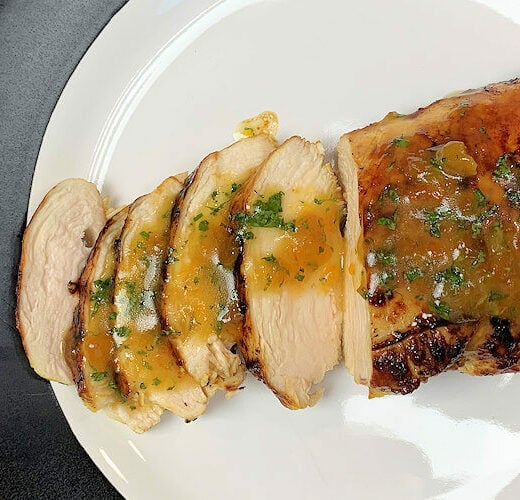 Chicken with Apricot Mint Sauce