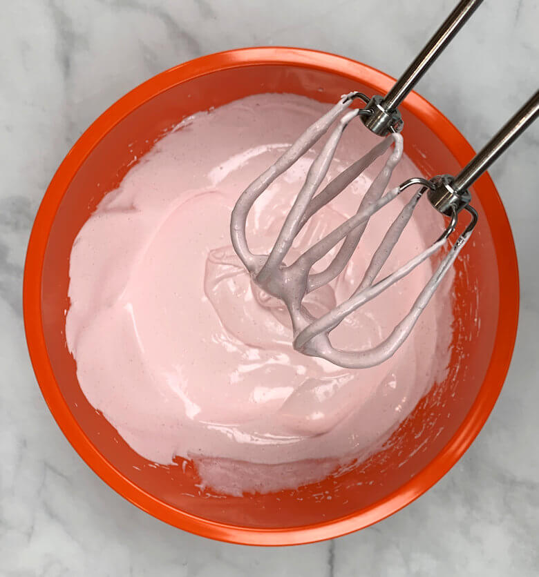 Marshmallow fluff whipped in bowl